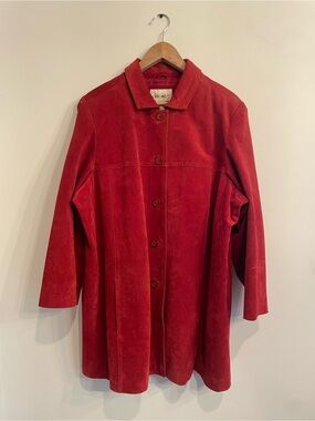 Women’s Vintage Red Suede Coat